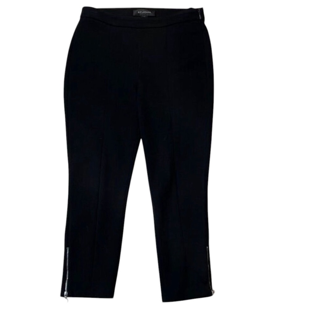 St. John Black  Slim Knit Wool Pull-On Capri Pants Size XS/2